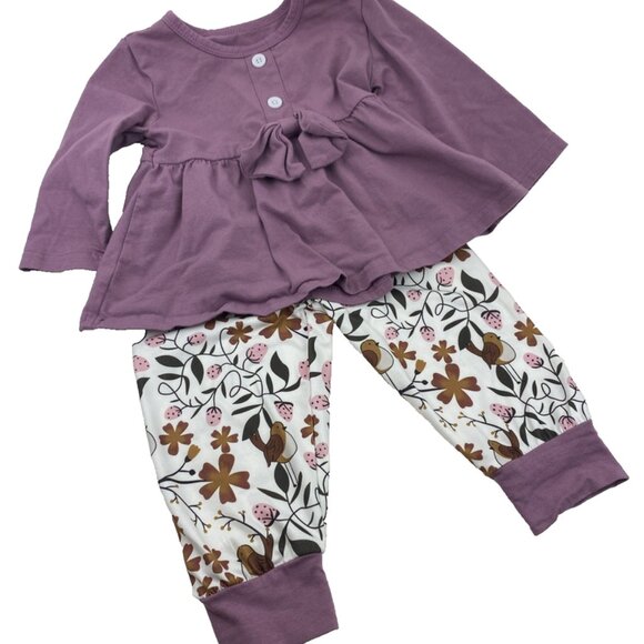 Baby Matching Outfit Size 6/12m Girls Top Pants Birds Infant Children Kids - Picture 2 of 7